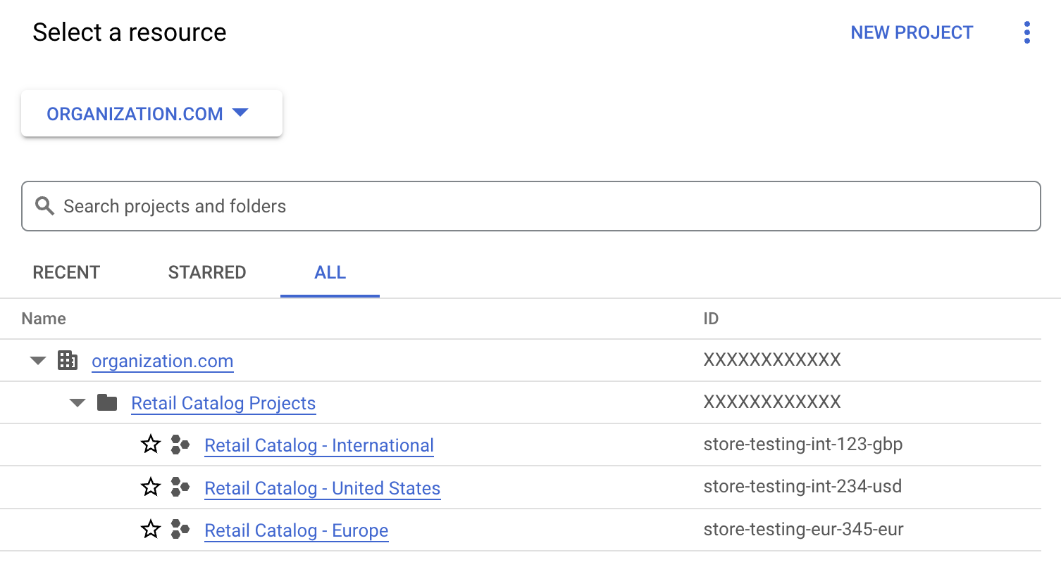 Group Google Cloud Projects into one Folder